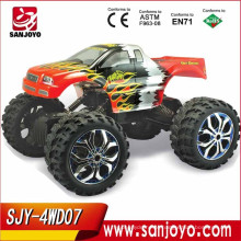 Venda quente! 1/10 RC Monster Truck 4wd Off Road Buggy Pé grande caminhão Off-road Brinquedo Elétrico Presente SJY-4WD07